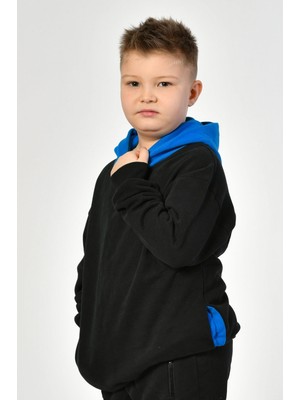 Noori Cepli Kapüşonlu Erkek Çocuk Sweatshirt  - Siyah Siyah - 10-12 Yaş