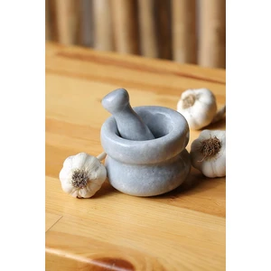 Mermer Havan Seti Orta Boy Doğaltaş Mermer Havan Seti 9 x 7 cm