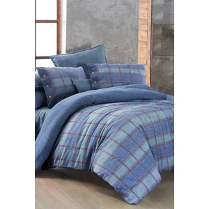 Arves Mavi Çift Kişilik %100 Pamuk Flanel (Pazen) Nevresim Takımı