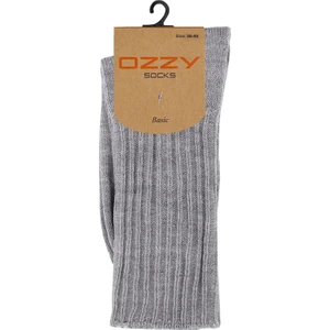 Ozzy Socks Kışlık Kadın Yünlü Gri Renk Uyku Çorabı Soft Touch