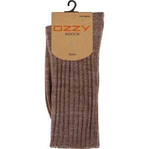 Ozzy Socks Kışlık Kadın Yünlü Kahve Renk Uyku Çorabı Soft Touch