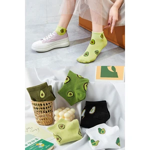 Color Socks 5 Çift Sevimli Avakadolar Kadın Çorap Seti