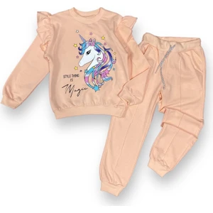 Mnk Baby Kız Çocuk Atlı 2iplik Kumaş Eşofman Takımı MNK0427