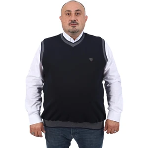Büyük Beden Tüylenmez Süveter 22795-LACIVERT