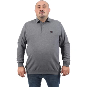Büyük Beden Polo Yaka Sweat West Coast 22711-ANTRASIT