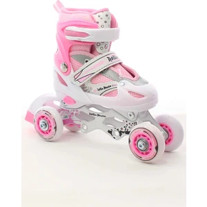 Mor Ayarlanabilir 2+2 Işıklı Metal Alıştırma Pateni Taşıma Çantalı