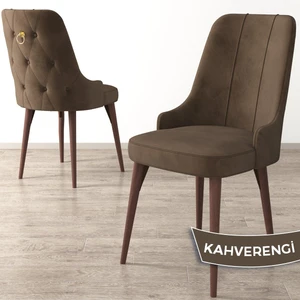 Concept Enoa Serisi Ceviz Gürgen Ayaklı Sandalye  Babyface Kumaş Sandalye Gold Halkalı 1 Adet