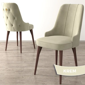 Concept Enoa Serisi Ceviz Gürgen Ayaklı Sandalye  Babyface Kumaş Sandalye Gold Halkalı 1 Adet