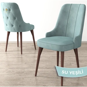 Concept Enoa Serisi Ceviz Gürgen Ayaklı Sandalye  Babyface Kumaş Sandalye Gold Halkalı 1 Adet