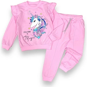 Mnk Baby Kız Çocuk Atlı 2iplik Kumaş Eşofman Takımı MNK0427