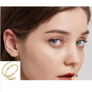 Begonia Accessories , 925 Ayar Gümüş Çift Görünümlü Halka Hızma