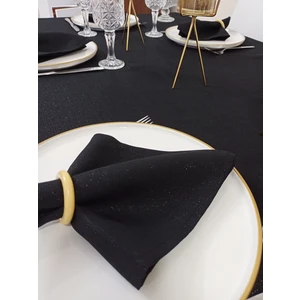Zeren Home Keten Görünümlü Simli Dertsiz Servis Peçetesi 35 x 35 cm Siyah 12 Adet