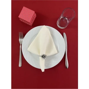 Zeren Home Keten Görünümlü Simli Dertsiz Servis Peçetesi 35 x 35 cm Krem 12 Adet