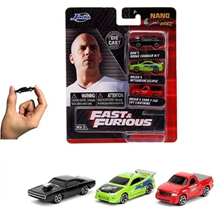 Jada Toys Hızlı ve Öfkeli Nano Arabalar 1:65 Ölçek, 4 cm 3'lü Set