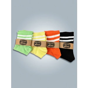 Çok Renkli Kolej Unisex 4'lü Çorap Paket