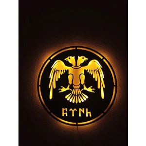 Selçuklu Çift Başlı Kartal LED Işıklı Duvar Tablosu