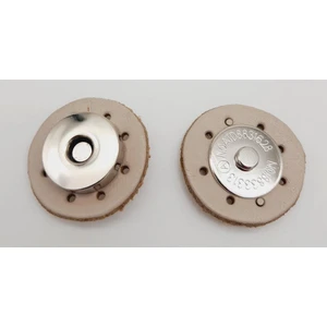 Angel Çanta Aksesuar Gerçek Derili Mıknatıslı Çıtçıt Krem Gümüş Metalli