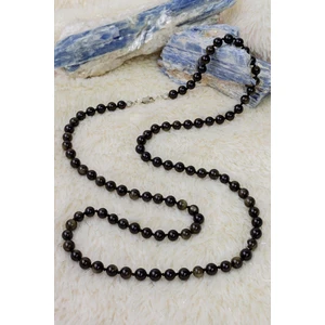 Dünya Doğal Taş Obsidyen Taşı Kolye
