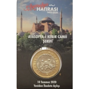 3Alp Koleksiyon Ayasofya-I Kebir Camii Şerifi Yeniden Ibadete Açılışı, 1 Lira 2020 Hatıra Parası ve  Kiti