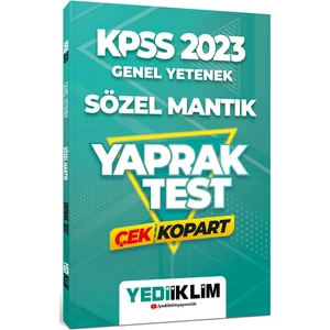 Yediiklim Yayınları 2023 KPSS Genel Yetenek Sözel Mantık Çek Kopart Yaprak Test