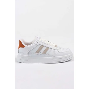 Unisex Garantili Ortopedik Hafif Esnek Sağlam Sneaker Spor Ayakkabı CNS.176 Beyaz Oranj