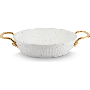 Maya Granit Sahan Altın Kulp - Beyaz - 22 cm
