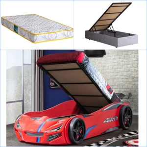 Merso Rüzgarlıklı Bazalı Arabalı Yatak, Kırmızı + 1 Adet Comfort Yatak