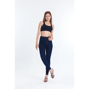Lacivert Dar Paça Kot Pantolon Toparlayıcı Slim Fet Jean