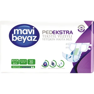 Mavi Beyaz Pedekstra Belbanntlı Hasta Bezi Büyük  Boy 30 Adet