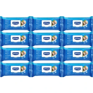 Hasta Vücut Perine Temizleme Islak Mendil Havlu 48 Yaprak Xl (12 Li Set) Plastik Kapaklı