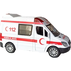 Ambulans Metal Işıklı, Sirenli, Çek Bırak Tarzında(Ön ve Arka Kapıları Açılır)