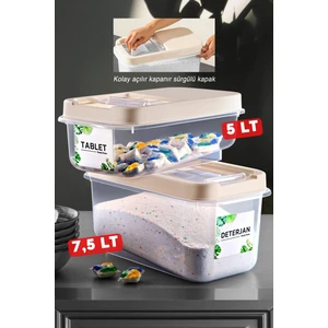 Nandy Home Kolay Kayar Kapaklı 2'li Set Multibox Tablet/deterjan Saklama Kutusu