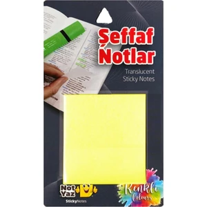 Şeffaf Sarı Yapışkanlı Not Kağıdı 75X75MM 50 Yaprak