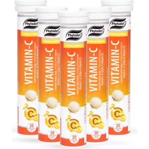 Vitamin C + Çinko + Vitamin D3 Efervesan Tablet - 20 Adet X 5 Adet (Portakal Aromalı)