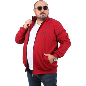 Büyük Beden Hırka Fermuarlı Approval 22723-BORDO
