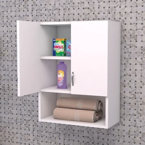 Makina Üstü Dolap, Banyo Dolabı, Çamaşır Dolabı, Havlu Dolabı, Kapaklı Dolap - Beyaz