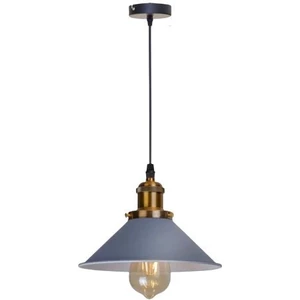 Retro Dekoratif Tekli Gri Rustik Metal Sarkıt Avize 22 cm
