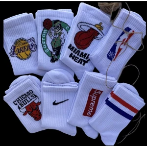 Çorap Dünyam Unisex 8 'li Seri Basketbol Neşeli Kolej Tenis Çorap