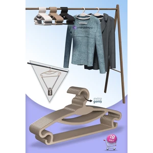 Flair 18 Adet Etek Pantolon Eşarp Kıyafet Konfeksiyon Elbise Askısı