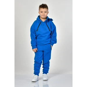 Cepli, Kapüşonlu, Fermuarlı Erkek Çocuk Sweatshirt  - Saks Mavisi Saks Mavisi - 8-10 Yaş