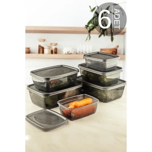 Vioss Home 6'lı Antrasit Saklama Kabı Seti (2200ML - 1400ML - 800ML)