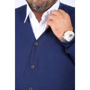 Moc Grande  Büyük Beden Hırka Düğmeli Double Face 22802-INDIGO