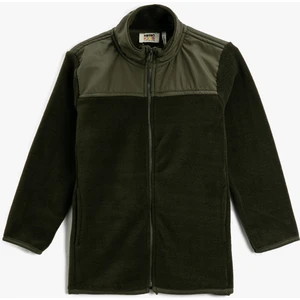 Fermuarlı Polar Sweatshirt Dik Yaka