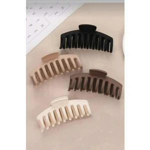 Mona Lisa  Mandal Toka Kadın Siyah Kahve Bej Xl Büyük Boy (11cm) 4lü Set toka Büyük Tırmık