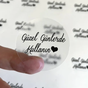 Gg Genç Girişimci Şeffaf Sticker -Güzel Günlerde Kullanın- 4 x 4 cm 50 Adet