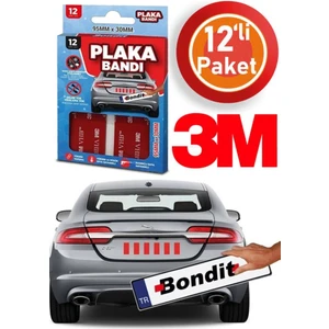 Bondit 3m Plaka Yapıştırma Bandı Vhb Çift Taraflı Bant 12 Adet