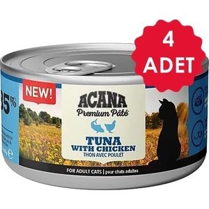 Premium Pate (Ezme) Tuna Balıklı ve Tavuklu Kedi Konservesi 85 gr x 4 Adet