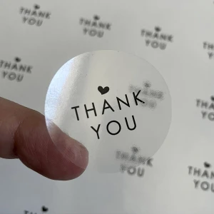 Gg Genç Girişimci Şeffaf Sticker -Thank You- 4 x 4 cm 50 Adet
