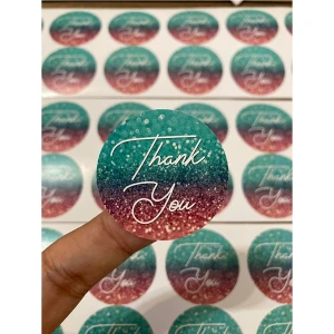 Gg Genç Girişimci Sticker Kuşe -Thank You- 4 x 4 cm 50 Adet