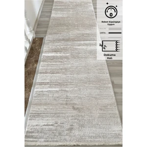 Konfor Bej Krem Modern 1452 Jasmine Dokuma Yolluk Halı120x500